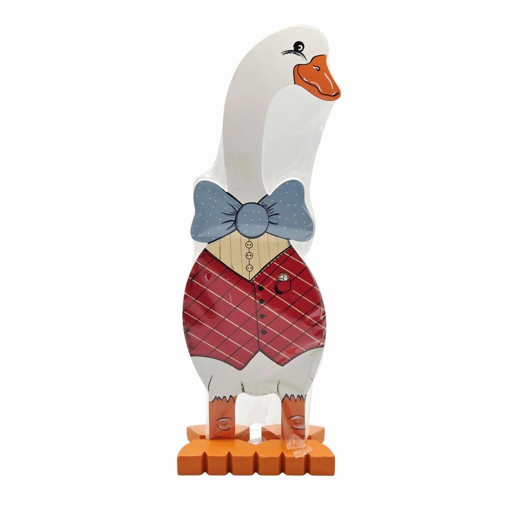 Vintage Wooden Goose Decor Figurine Country Farmhouse 17.5” New in Wrap